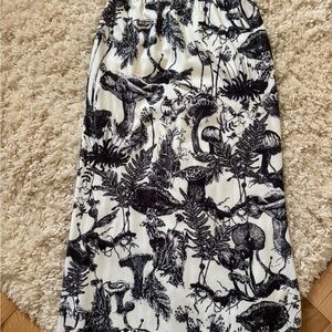 Black and White Printed Women's Skirt